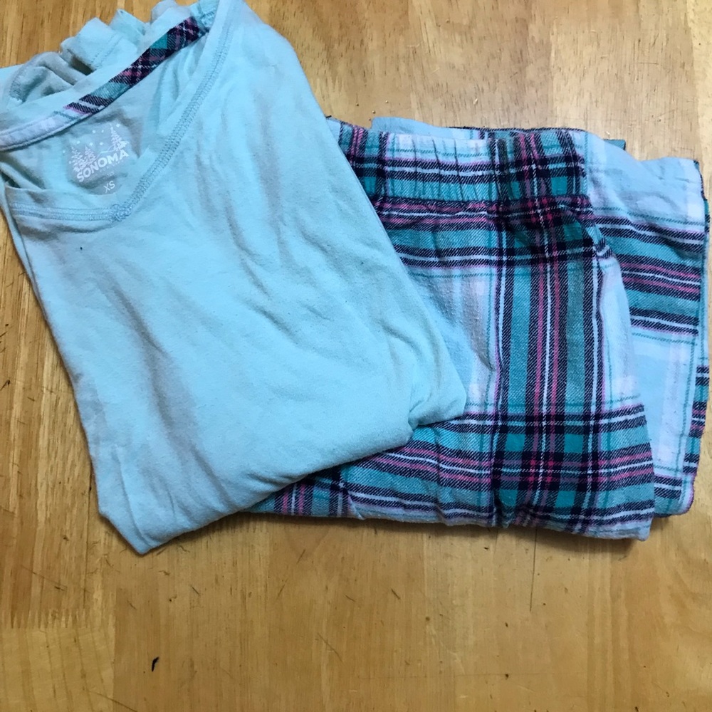 Sonoma teal plaid pj set